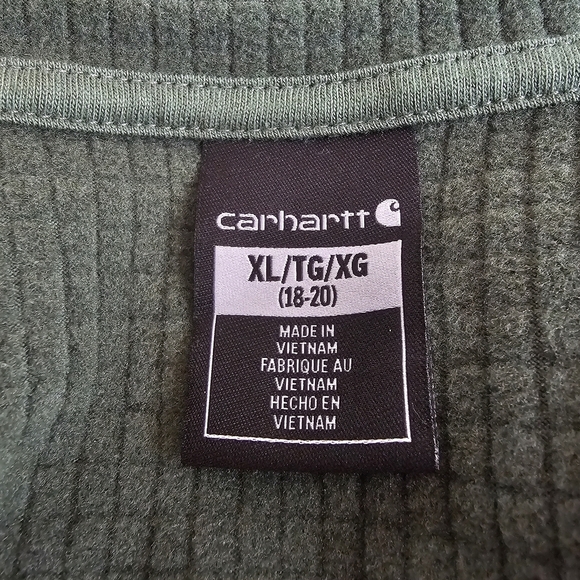 NWT Carhartt Boys Green with Brown Trim Force Jacket, Hoodie, Size Large 16 18 - Picture 9 of 10